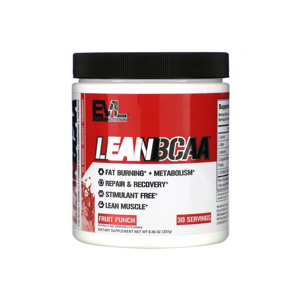 Аминокислоты BCAA EVL Nutrition BCAA (фруктовый пунш) – 237 грамм 1 Амінокислоти EVL Nutrition BCAA (BCAA + Carnitine + CLA), 237 г — зображення товару