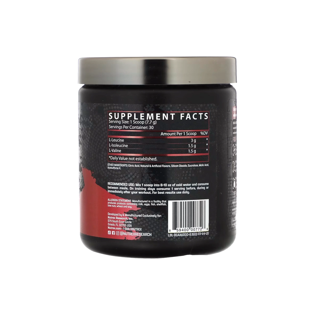 Аминокислоты BCAA Nutrex Research 6000 Recovery (фруктовый пунш) – 231 грамм 2 Амінокислоти BCAA Nutrex Research 6000 Recovery, фруктовий пунш, 231 г — фото товару