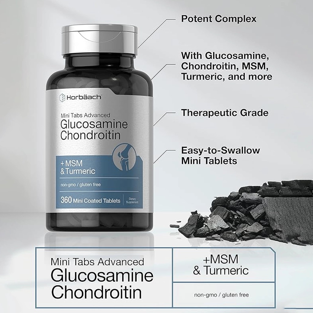 Глюкозамин, хондроитин, МСМ, куркума, Horbäach, Glucosamine Chondroitin MSM Turmeric – 360 капсул Horbäach Glucosamine Chondroitin MSM Turmeric — 360 капсул, комплекс для суглобів