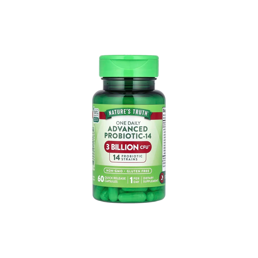 Покращений пробіотик, Nature's Truth, One Daily Advanced Probiotic-14 (3 billion CFU) - 60 капсул 3 Nature’s Truth Advanced Probiotic-14 — упаковка, 60 капсул