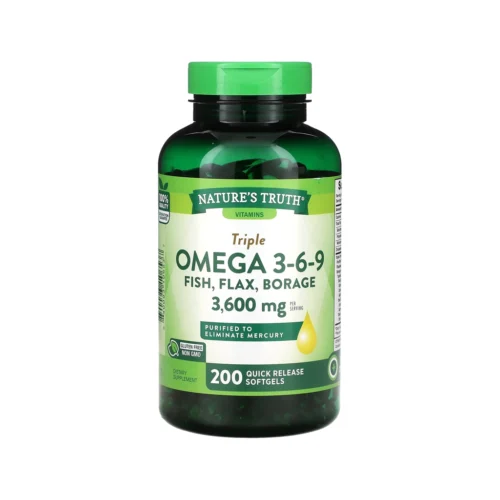 Nature’s Truth Triple Omega 3-6-9 3600 мг (1200 мг на капсулу) — 200 софтгелів, флакон