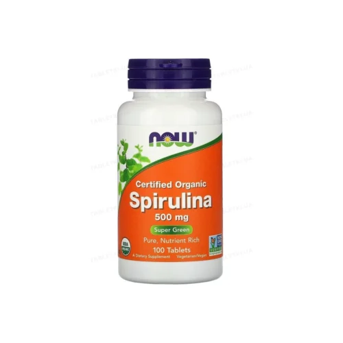 Спіруліна NOW Spirulina Organic 500 мг, 100 таблеток — зображення товару