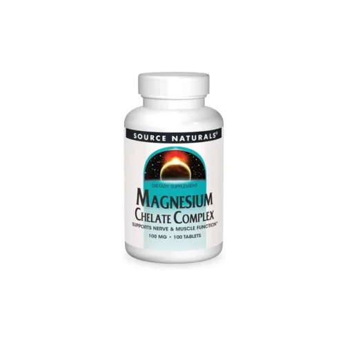 Магній хелат Source Naturals Magnesium Chelate Complex 100 мг 100 таблеток для кісток і м'язів