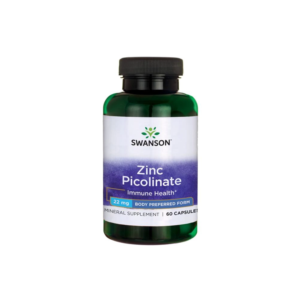 Swanson Zinc Picolinate 22 мг — 60 веганських капсул, флакон