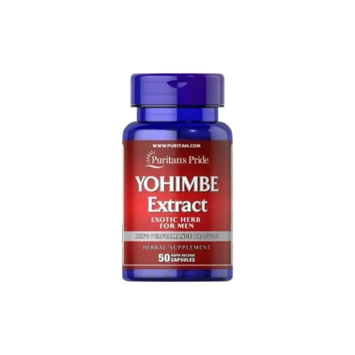 Банка капсул Йохімбе Puritan's Pride Yohimbe Extract, 50 шт — зображення товару.