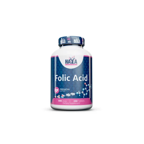 Haya Labs Folic Acid 800 мкг 250 таблеток — фолієва кислота для здоров’я нервової системи, серця та імунітету