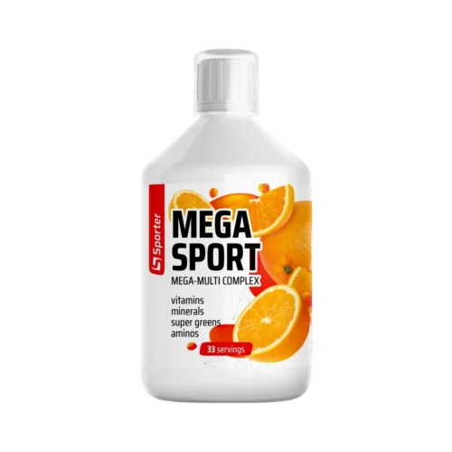 Sporter Mega Sport 500 мл — вітамінно-мінеральний комплекс з амінокислотами та рослинними екстрактами для енергії та відновлення