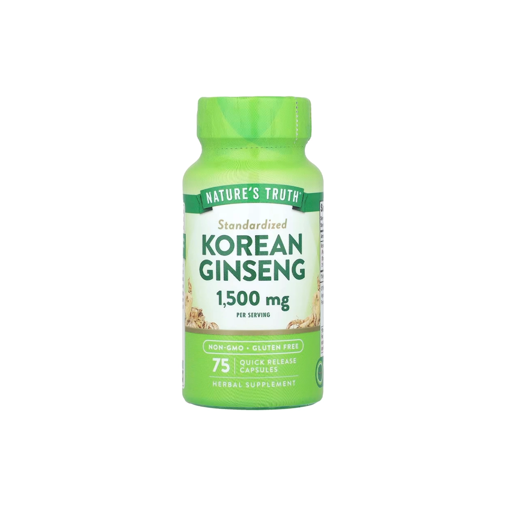 Корейський женьшень, Nature's Truth, Korean Ginseng 1500 мг (500 мг на капсулу) - 75 капсул 1 Корейський женьшень Nature's Truth 1500 мг - 75 капсул