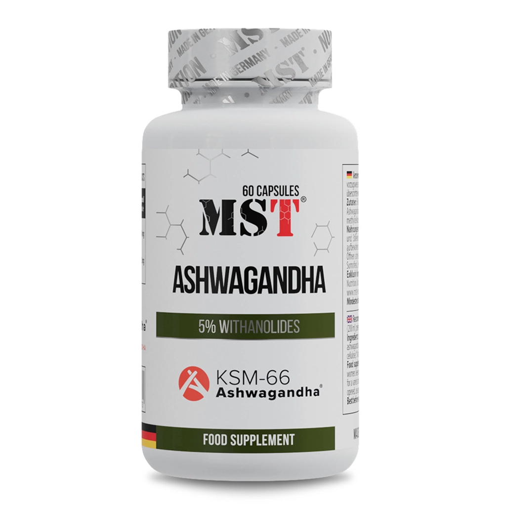 MST Ashwagandha KSM-66 60 капсул преміум адаптоген ашваганда банка