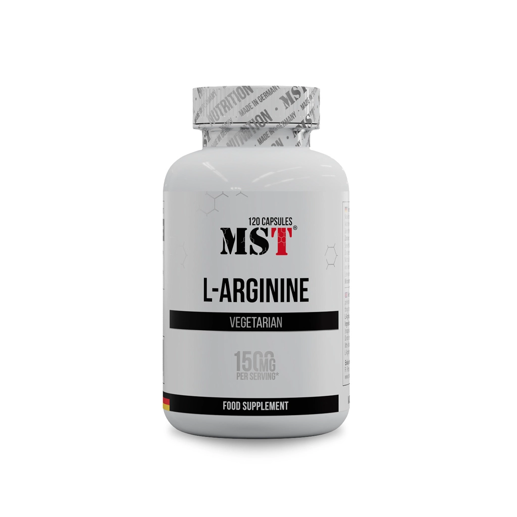 Аргинин, MST®, L-Arginine – 120 капсул 1 MST L-Arginine 120 капсул — аргінін для пампу і кровообігу
