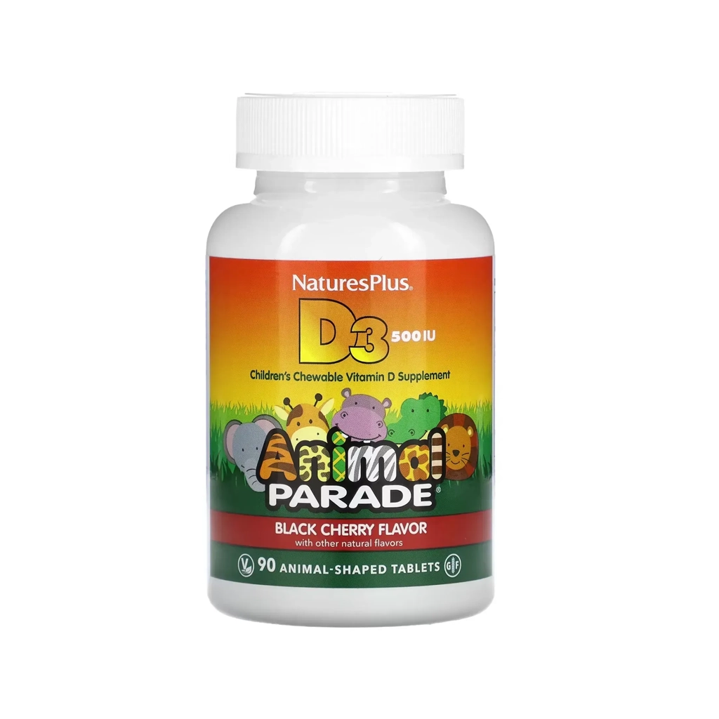 Витамин Д3 для детей старше 3 лет, Nature's Plus Kids Vit D3 Chewable 500 IU - 90 таблеток 1 Nature's Plus Kids Vit D3 Chewable 500 IU дитячий вітамін D3 жувальні таблетки 90 шт
