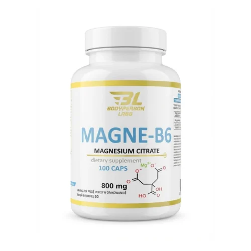 Bodyperson Labs Magne B6 магній цитрат з вітаміном B6 для нервової системи 100 капсул