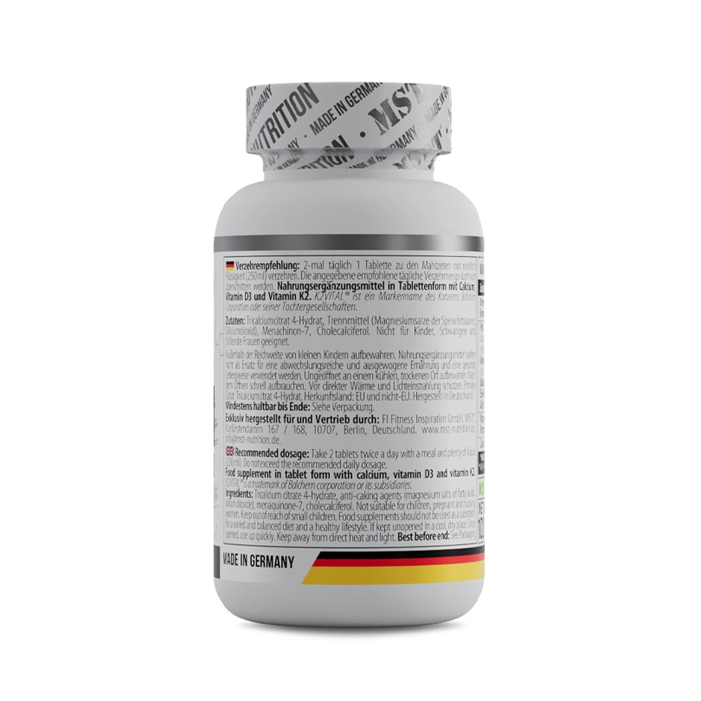 Кальций цитрат, витамин Д3+К2 VITAL®, MST® Calcium citrate Vitamin D3+K2 MK7 MST Calcium Citrate Vitamin D3 K2 MK7 таблетки