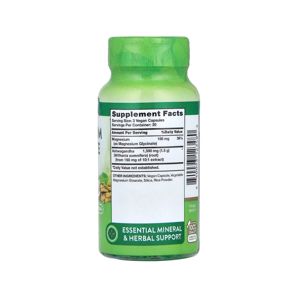 Магний глицинат и ашваганда, Nature's Truth Magnesium Glycinate Plus Ashwagandha - 60 капсул 2 Магній гліцинат з ашвагандою Nature's Truth Magnesium Glycinate Plus Ashwagandha 60 капсул