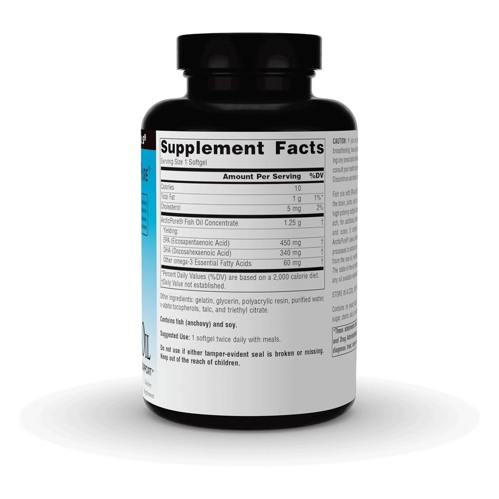 Омега-3, рыбий жир, Source Naturals ArcticPure Omega-3 Fish Oil 850mg Ultra Potency - 120 софтгелей 2 Омега-3 Source Naturals ArcticPure Fish Oil 850 мг 120 софтгелів