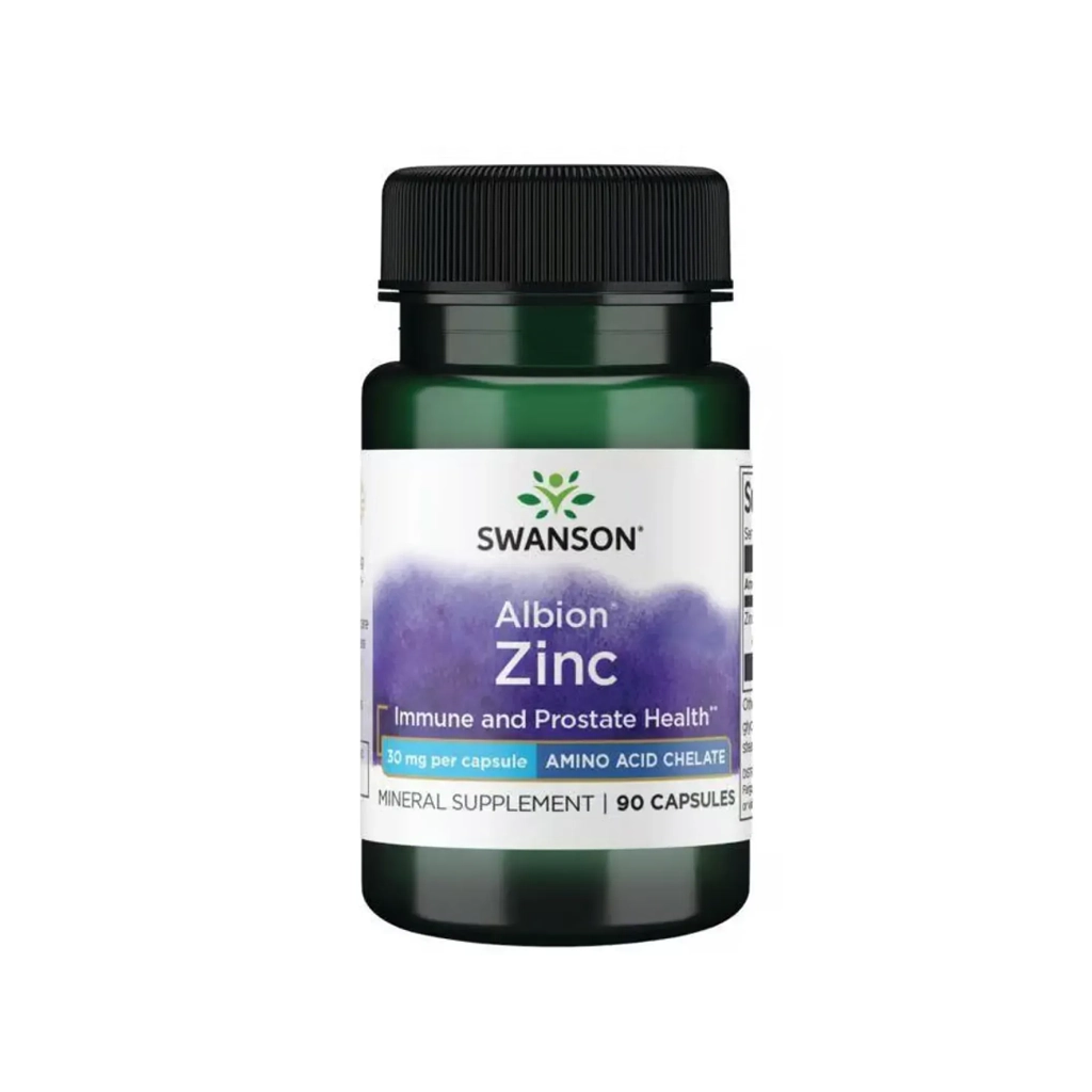 Цинк хелат, бис-глицинат цинка, Swanson Albion Zinc 30 мг - 90 капсул 1 Цинк біс-гліцинат Swanson Albion Zinc 30 мг 90 капсул