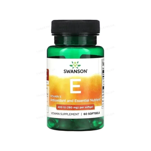 Swanson E-400 природний вітамін E D-alpha tocopheryl 60 софтгелів