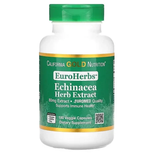 Ехінацея екстракт, California Gold Nutrition Echinacea Herb Extract 80 мг – 180 капсул