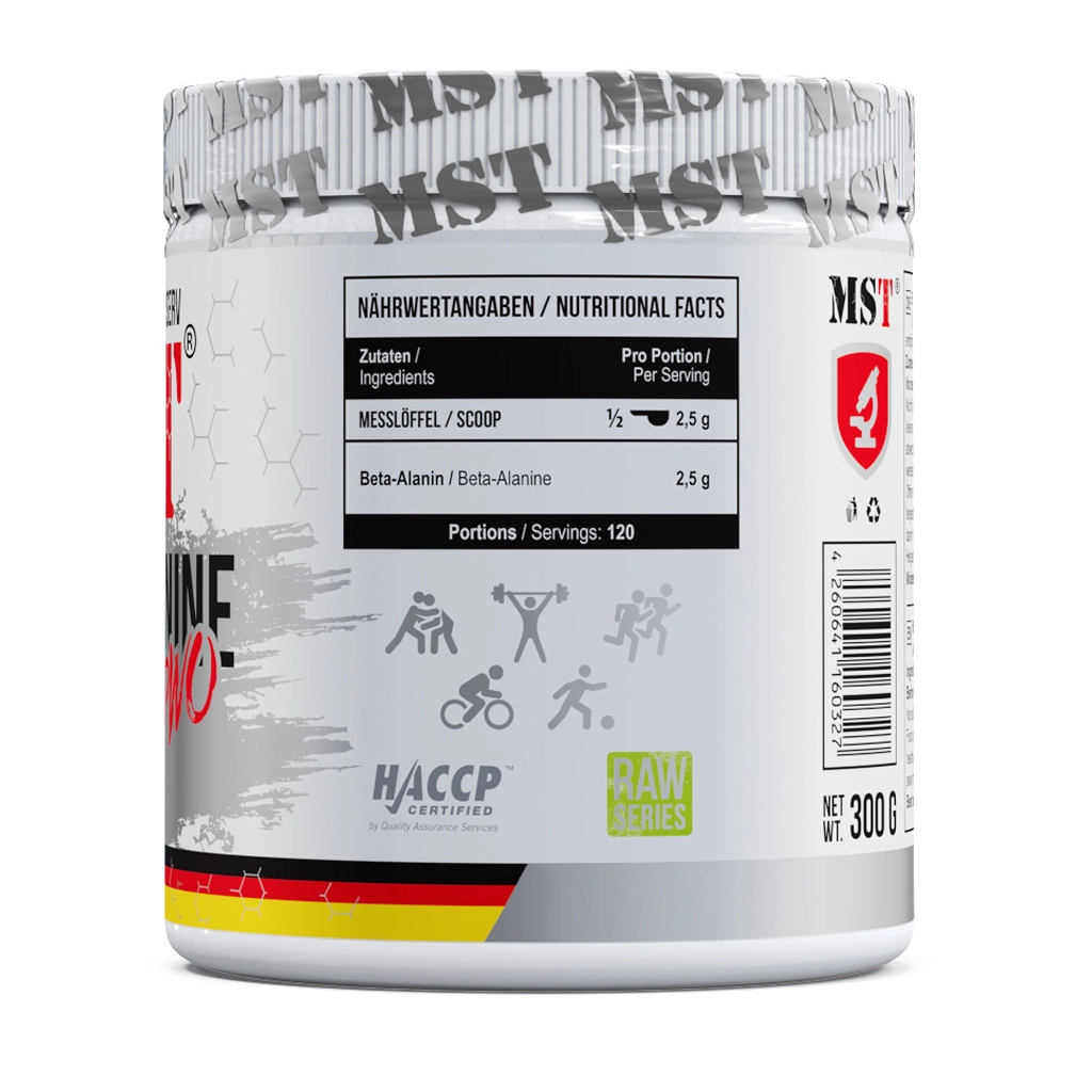 Бета-аланін, MST® Beta-Alanine PWO pre-workout - 300 грам 2 MST Beta-Alanine PWO бета-аланін передтренувальний 300 грам порошок