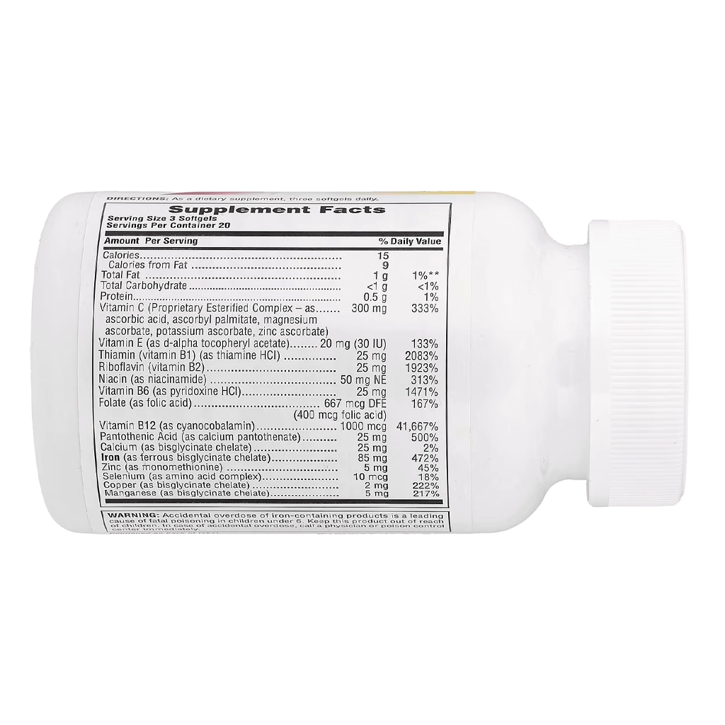 Железо бисглицинат, Natures Plus Hema-Plex® - 60 softgels 2 Natures Plus Hema-Plex залізо бісгліцинат 60 софтгелів гелеві капсули