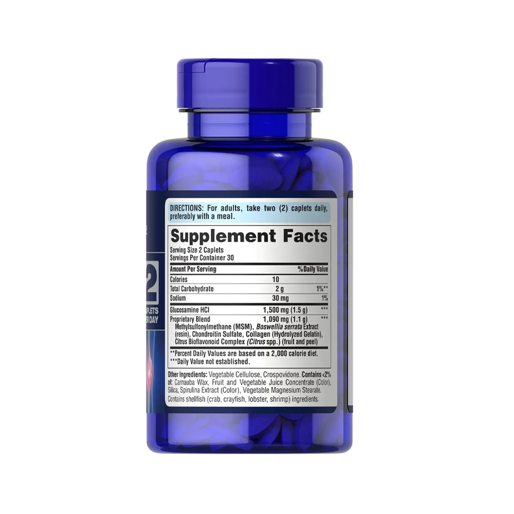 Глюкозамин, хондроитин и МСМ, босвелия, Puritans Pride 7 Day Formula Joint Soother® Glucosamine Chondroitin MSM & Boswellia - 60 caps 2 Puritan's Pride Joint Soother глюкозамін хондроїтин MSM босвелія для суглобів 60 капсул