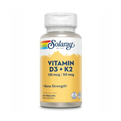 Solaray Vitamin D-3 K-2 вітамін Д3 та К2 60 вегетаріанських капсул