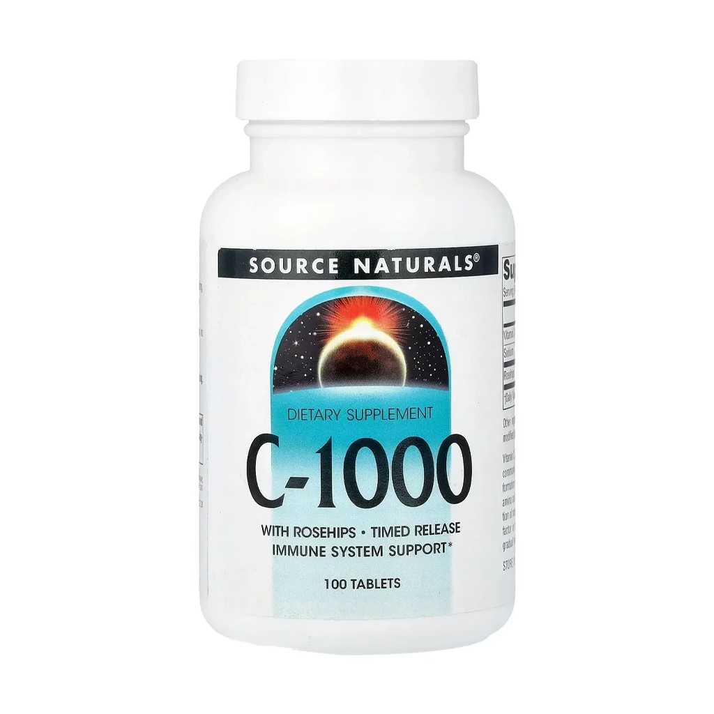 Витамин C, Source Naturals C-1000 1000 mg - 100 tabs 1 Source Naturals C-1000 вітамін С 1000 мг 100 таблеток Timed Release
