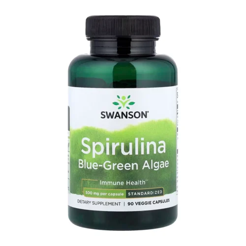 Swanson Spirulina Blue-Green Algae стандартизована спіруліна 500 мг 90 вегетаріанських капсул