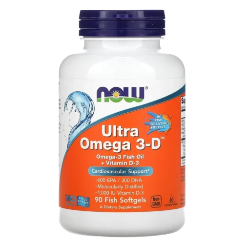 NOW Ultra Omega 3-D 90 капсул — омега-3 з вітаміном D3 від NOW Foods