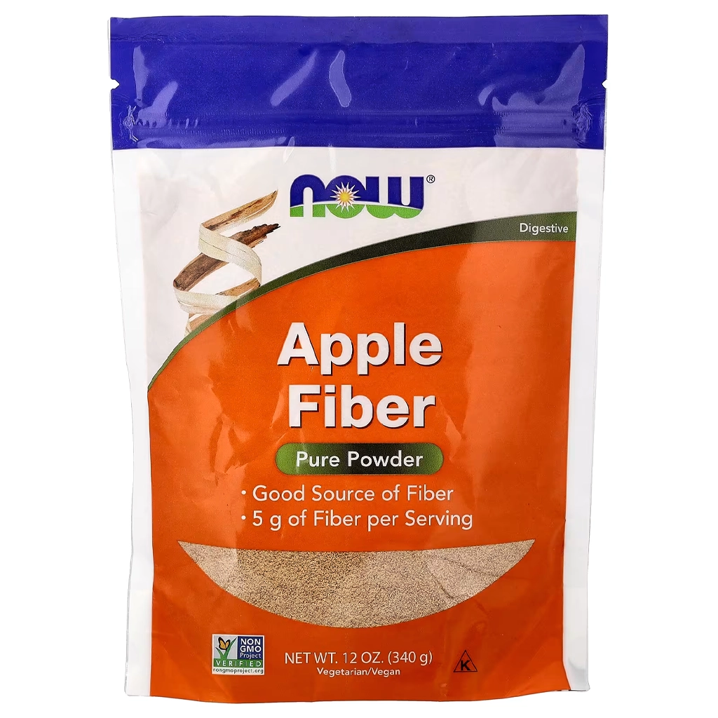 Клітковина з яблука, NOW Apple Fiber Powder – 340 грам