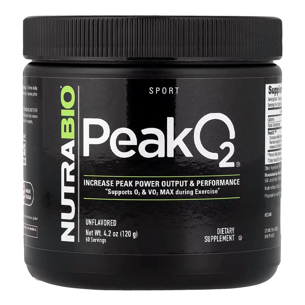 Комплекс адаптогенів, грибні адаптогени, NutraBio Sport Peak O2® – 120 g