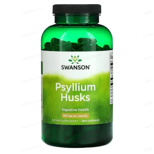 Псиліум, лушпиння подорожника, Swanson Psyllium Husks 610mg – 300caps