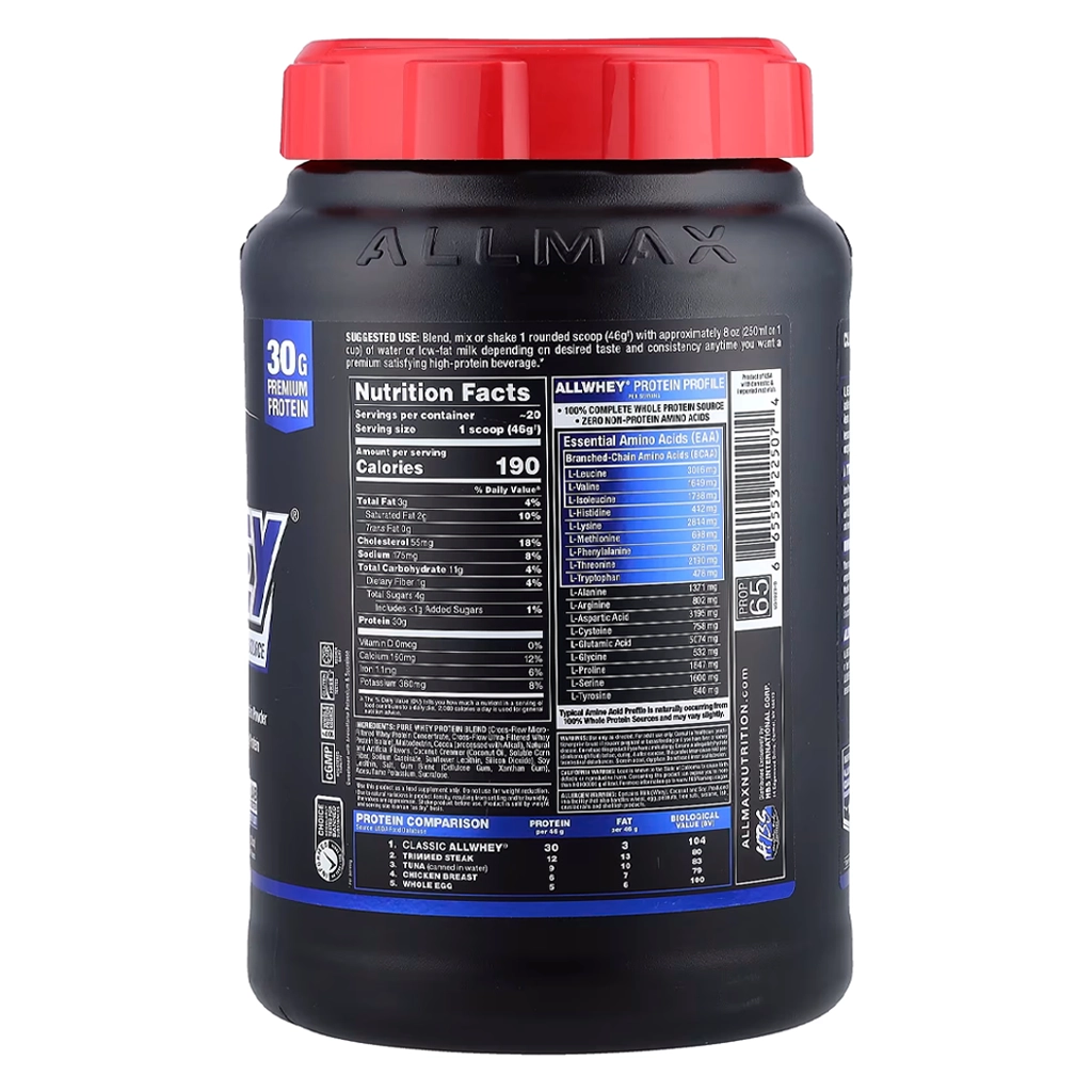 Сироватковий протеїн комплексний, ALLMAX CLASSIC ALLWHEY® 100% Whey Protein Source - 907 g 2 ALLMAX Classic AllWhey 100% Whey Protein Source 907 г комплексний сироватковий протеїн