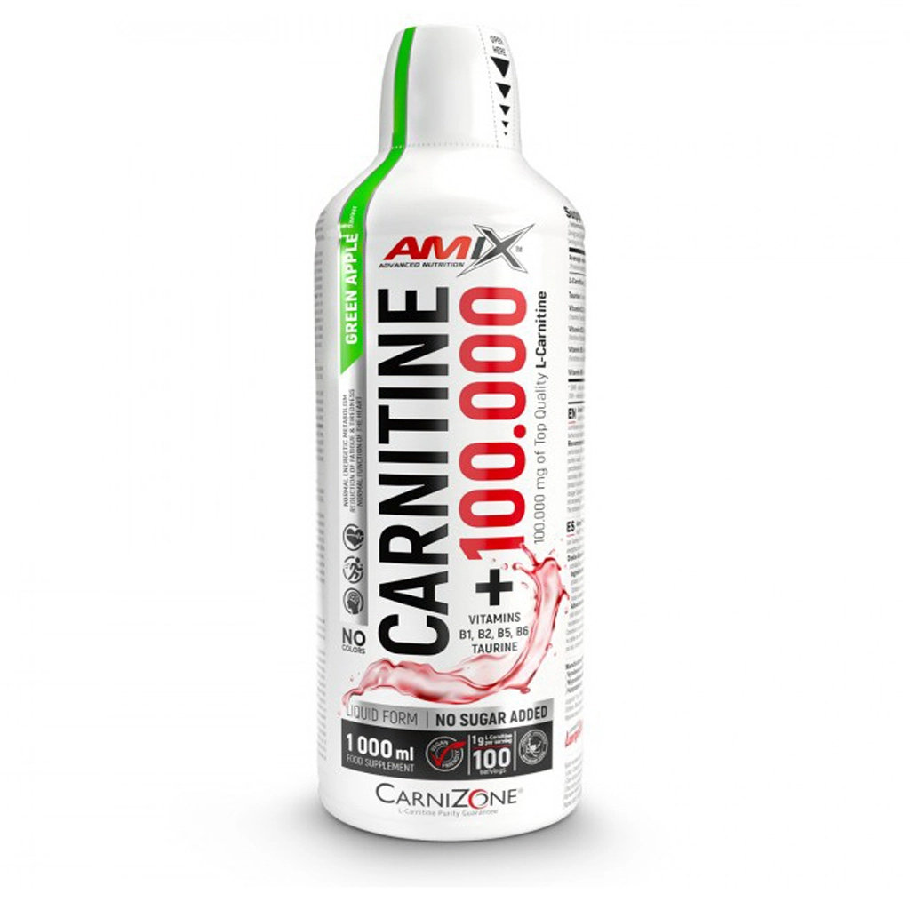 Amix Carnitine 100000 рідкий L-карнітин 1 л пляшка спереду