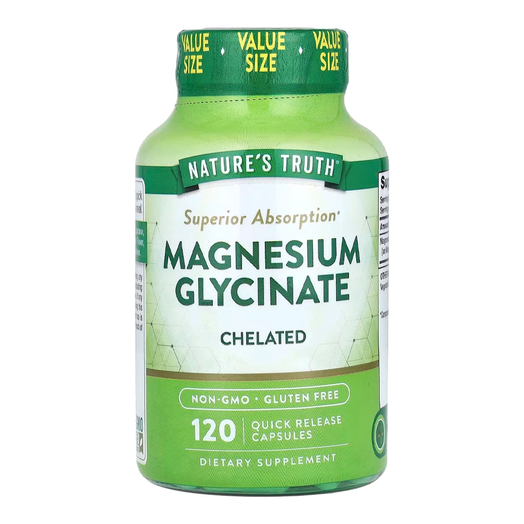 Магній гліцинат, Nature’s Truth Magnesium Glycinate Chelated – 120 Quick Release Capsules