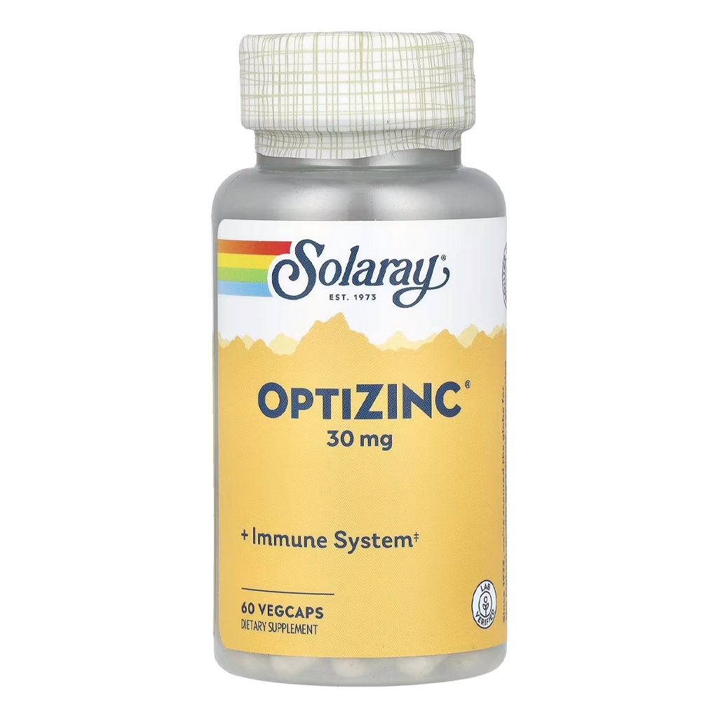 Цинк хелат, Solaray OptiZinc 30 мг – 60 капсул VegCap