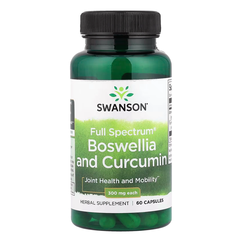 Босвелія і куркумін, Swanson Full Spectrum® Boswellia and Curcumin – 60 Caps