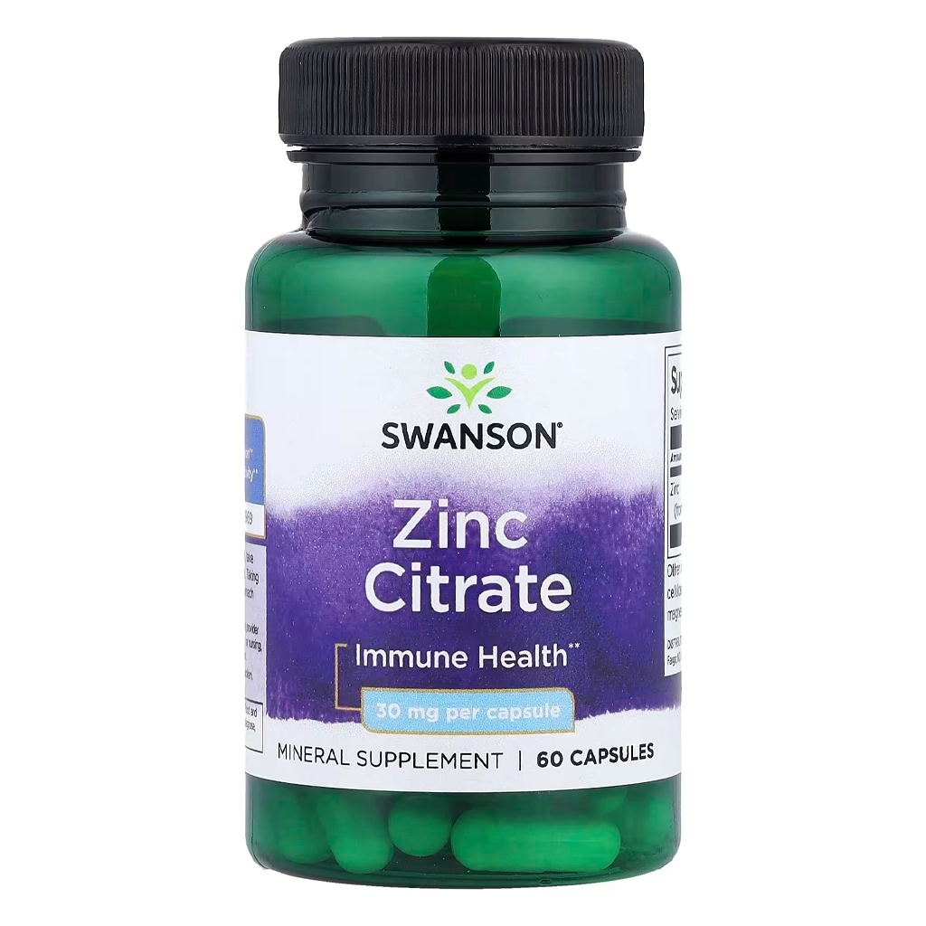 Цинк цитрат, Swanson Zinc Citrate 30 mg – 60 caps