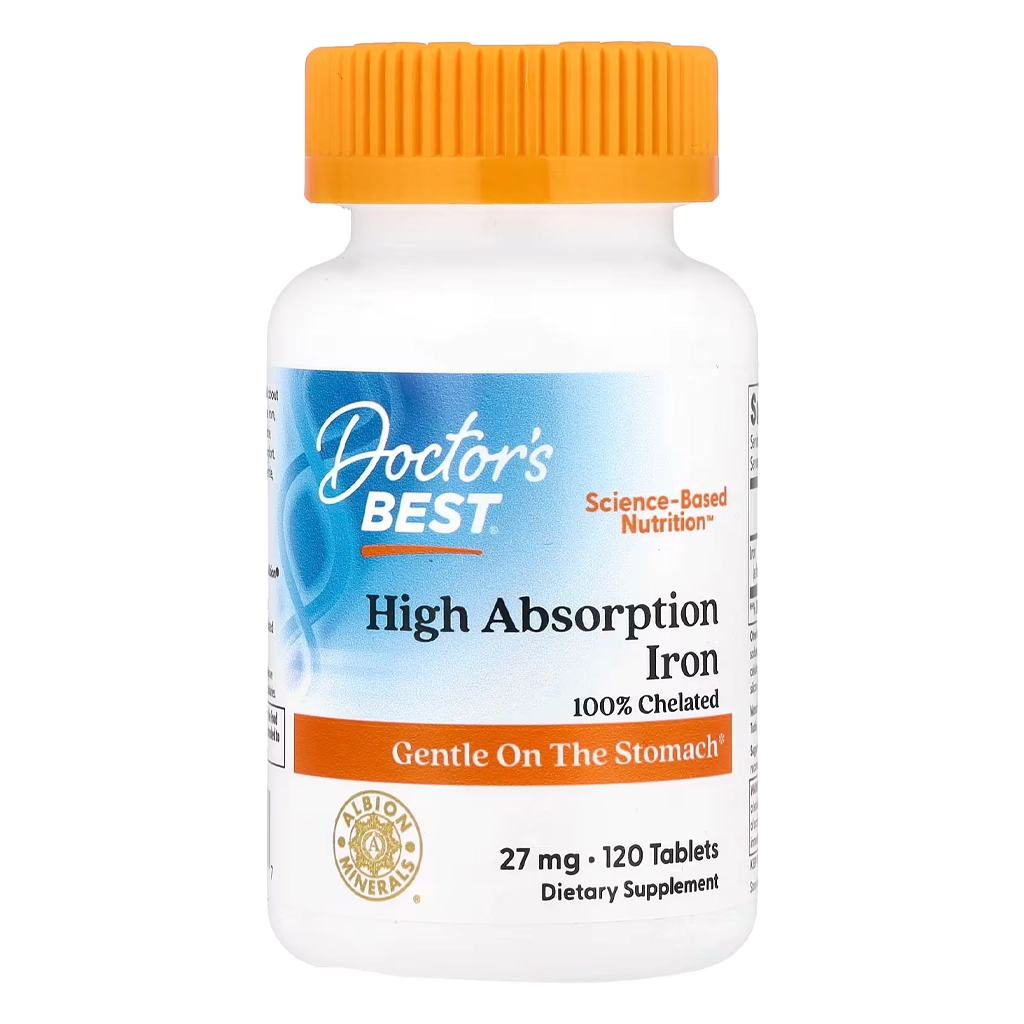 Doctor's Best High Absorption Iron залізо Ferrochel 27 mg 120 таблеток