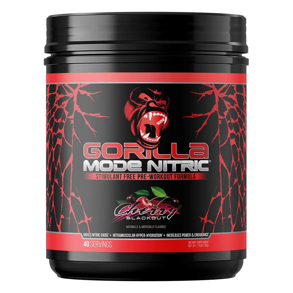 Передтренувальний комплекс без кофеїну, Gorilla Mind Mode Nitric® Cherry Blackout - 776 г