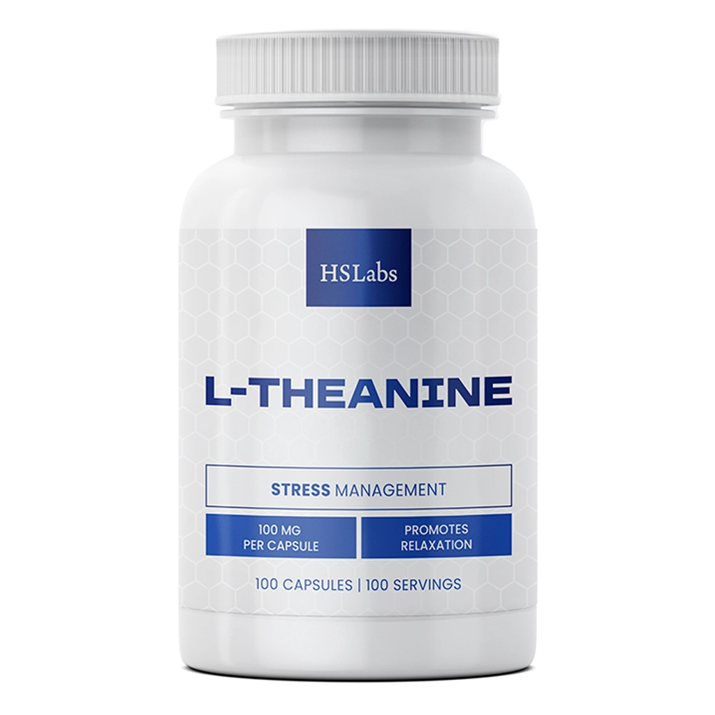 HS Labs L-Theanine 100 капсул л-теанін — банка спереду