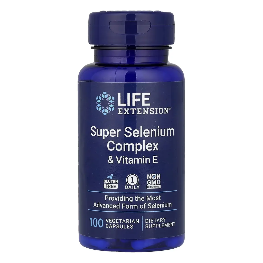 Селен, Life Extension Super Selenium Complex 200 mcg & Vitamin E - 100 вегетаріанських капсул