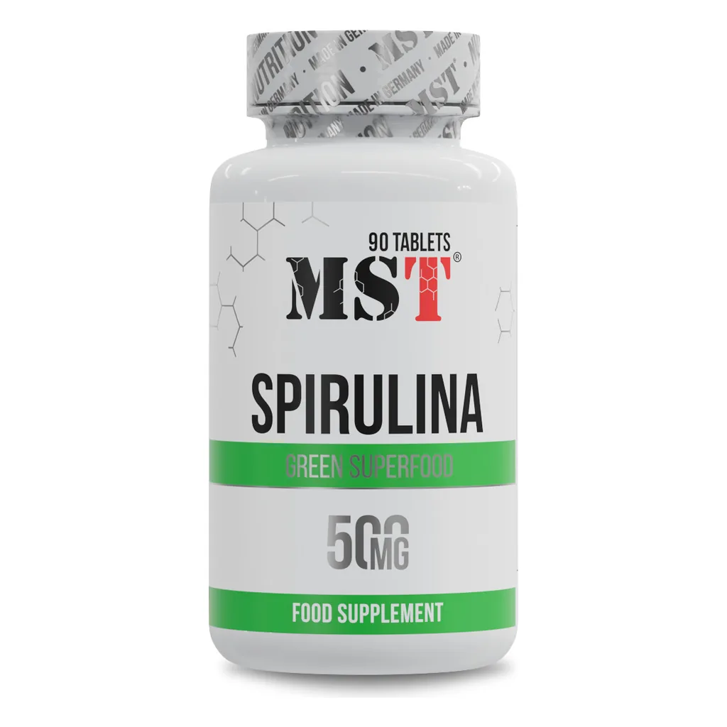 Спіруліна, зелений суперфуд, MST Spirulina 500 мг 90 таблеток