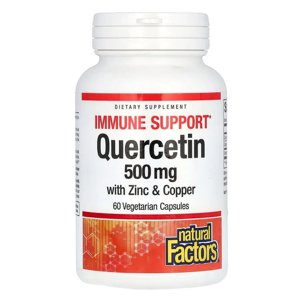 Кверцетин з цинком і міддю, Natural Factors Quercetin 500 мг 60 капсул
