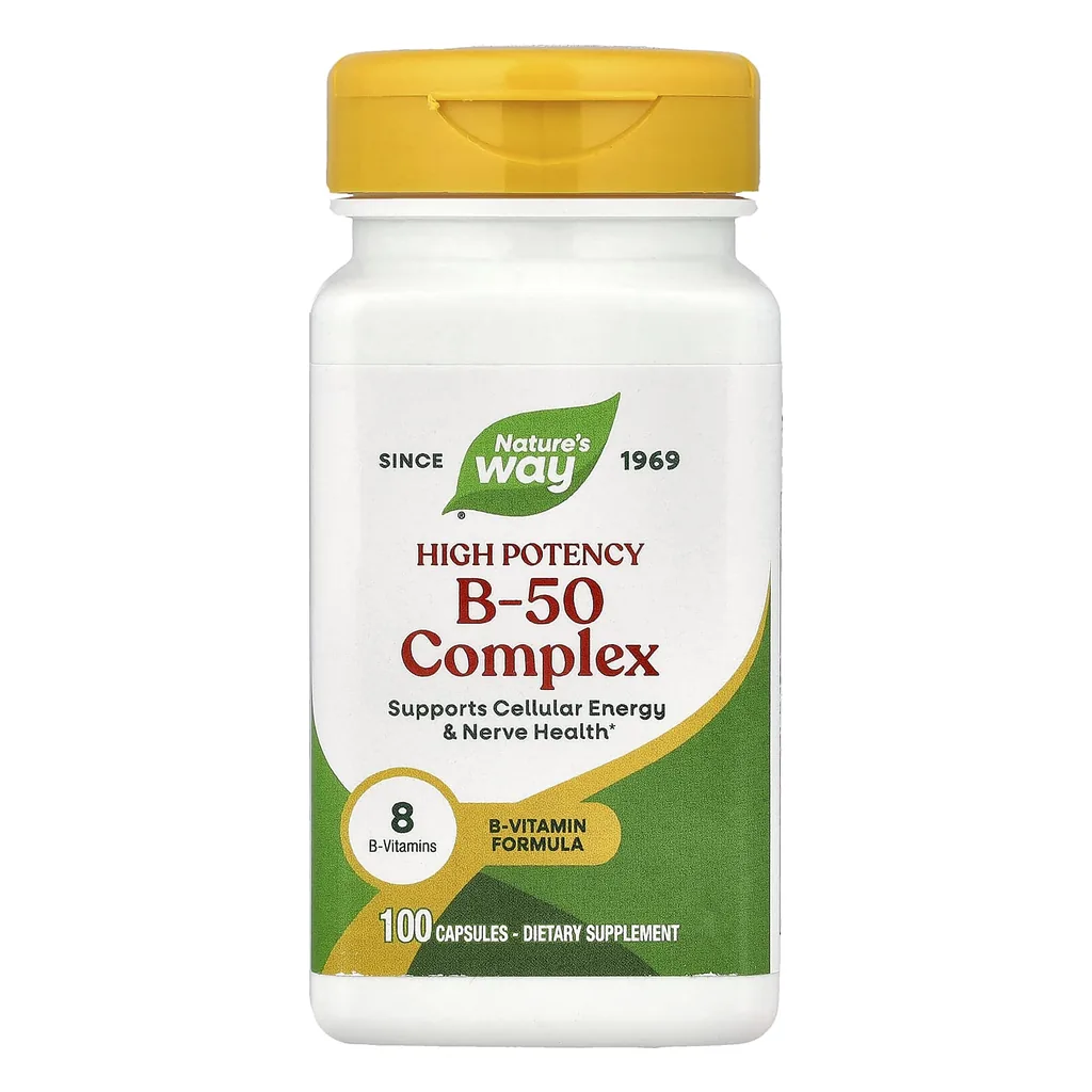 Комплекс вітамінів групи B високої концентрації, Nature's Way B-50 Complex 100 капсул