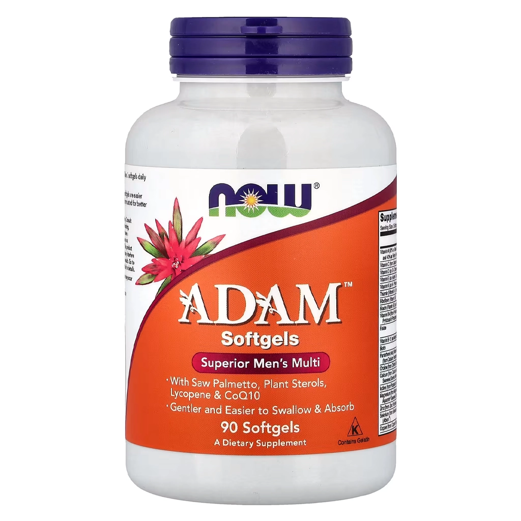 NOW Adam Softgels 90 капсул мультивітаміни для чоловіків — банка спереду