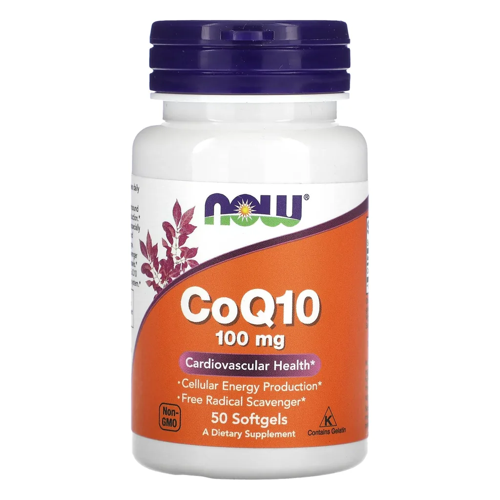 Коензим Q10, NOW CoQ10 100 мг 50 софтгелів