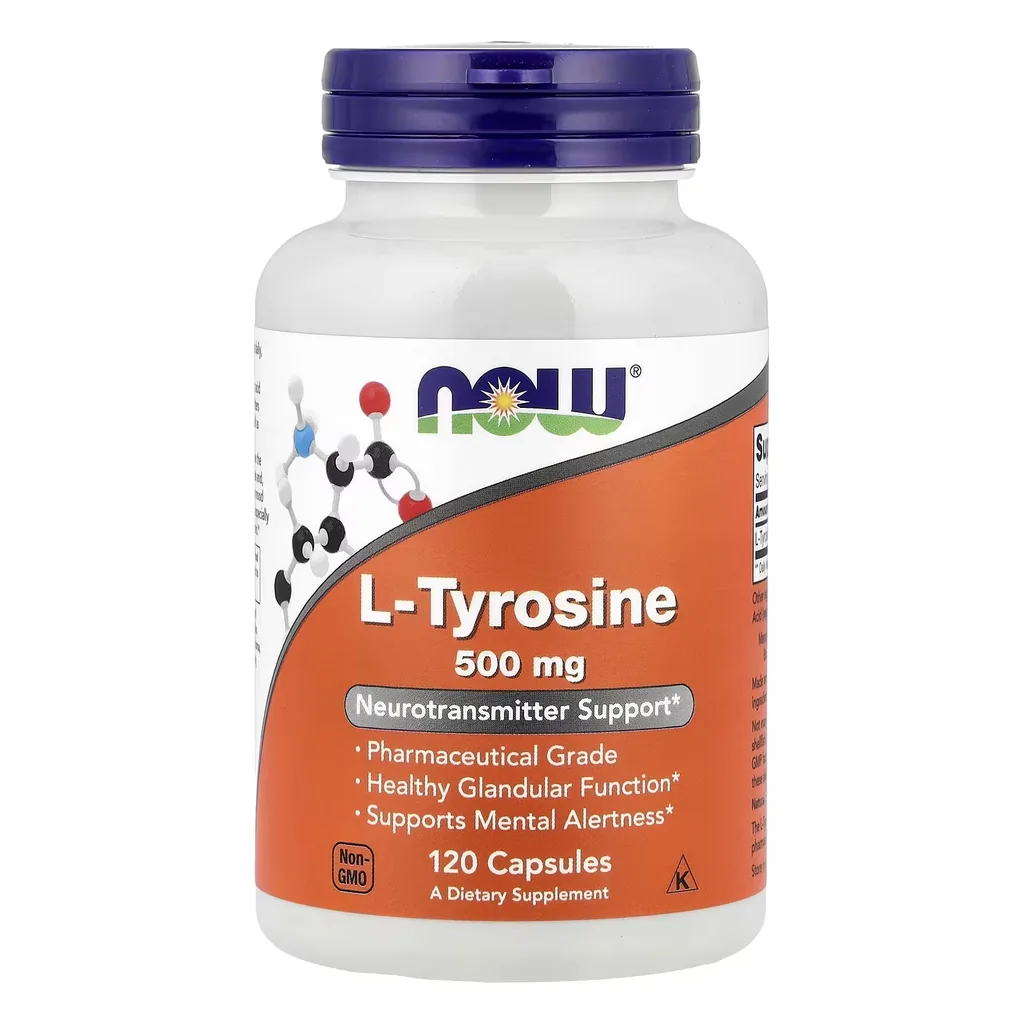 Тирозин, NOW L-Tyrosine 500 mg - 120 капсул