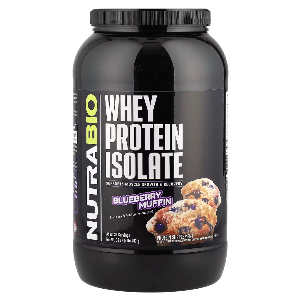 NutraBio Whey Protein Isolate 907 г сироватковий протеїн ізолят — банка спереду
