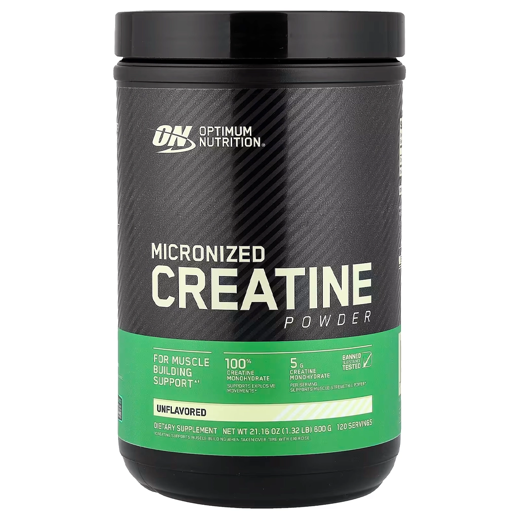 Optimum Nutrition Creatine 600 г креатин моногідрат — банка спереду